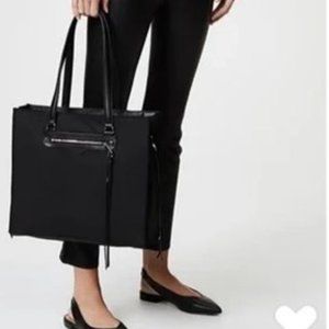 NWT REBECCA MINKOFF Always On Side Regan Tote Black Nylon